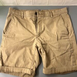 Murano Tan Flat Front Shorts Classic Design
